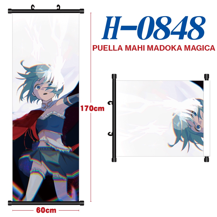 Magical Girl Madoka of the Magus Black plastic rod cloth hanging canvas painting 60x170cm