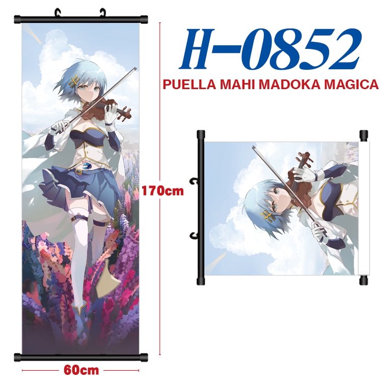 Magical Girl Madoka of the Magus Black plastic rod cloth hanging canvas painting 60x170cm  H-0852