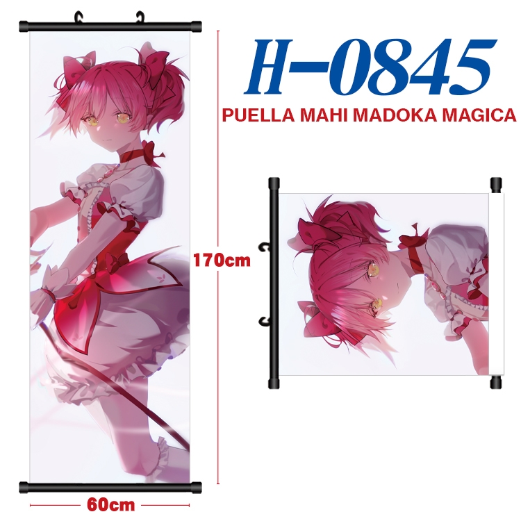 Magical Girl Madoka of the Magus Black plastic rod cloth hanging canvas painting 60x170cm H-0845