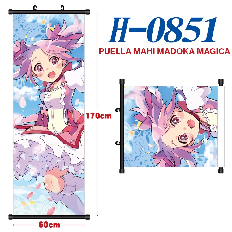 Magical Girl Madoka of the Magus Black plastic rod cloth hanging canvas painting 60x170cm H-0851