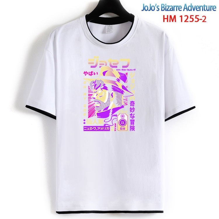 JoJos Bizarre Adventure Cotton crew neck black and white trim short-sleeved T-shirt  from S to 4XL HM-1255-2