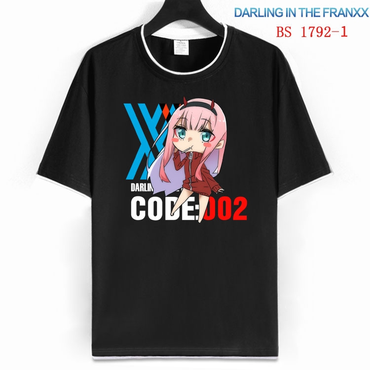 DARLING in the FRANX Cotton crew neck black and white trim short-sleeved T-shirt  from S to 4XL HM-1792-1