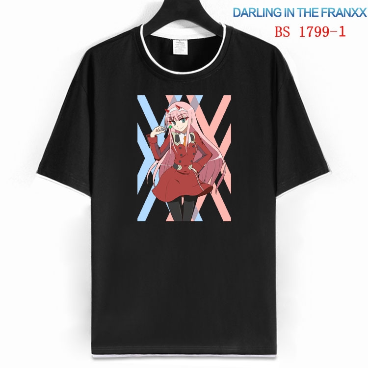 DARLING in the FRANX Cotton crew neck black and white trim short-sleeved T-shirt  from S to 4XL HM-1799-1