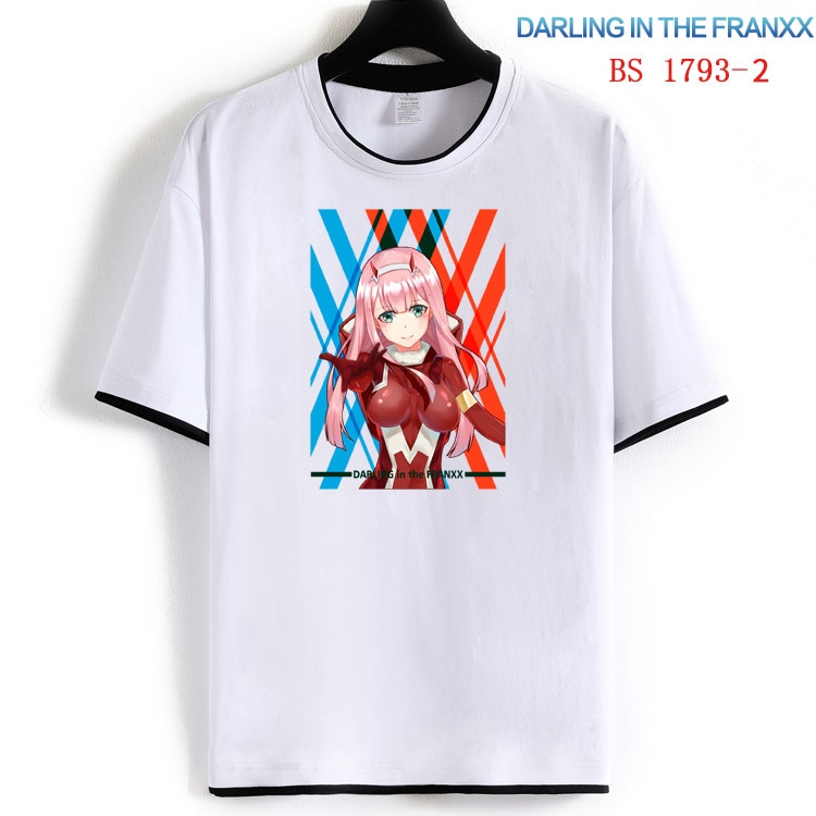 DARLING in the FRANX Cotton crew neck black and white trim short-sleeved T-shirt  from S to 4XL HM-1793-2