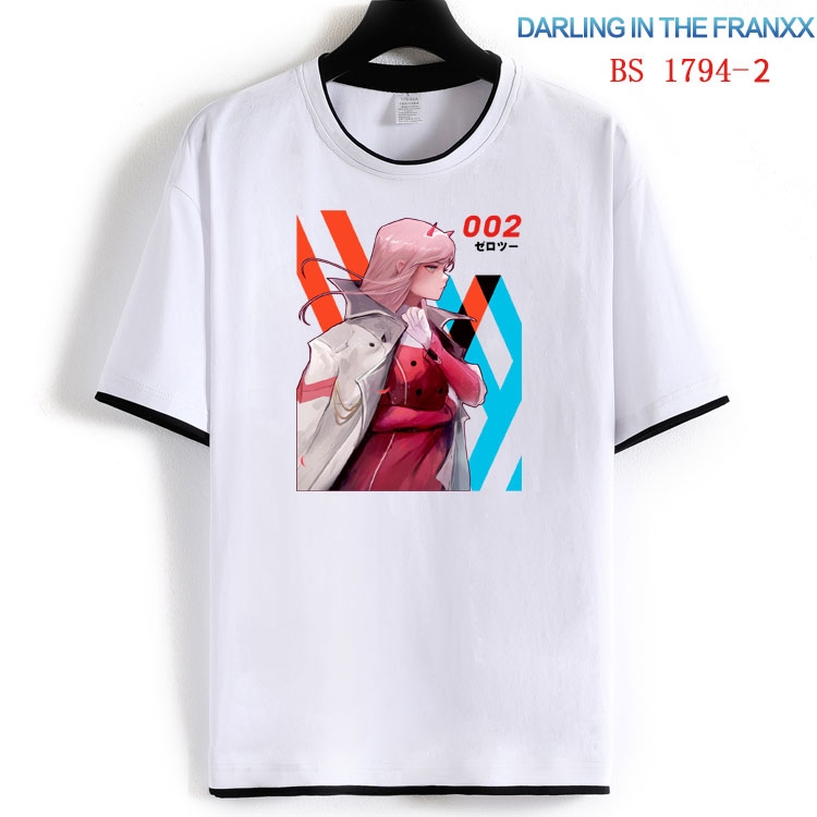 DARLING in the FRANX Cotton crew neck black and white trim short-sleeved T-shirt  from S to 4XL HM-1794-2
