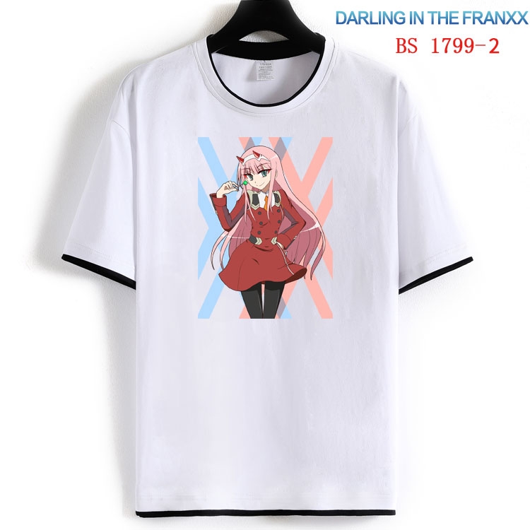 DARLING in the FRANX Cotton crew neck black and white trim short-sleeved T-shirt  from S to 4XL HM-1799-2