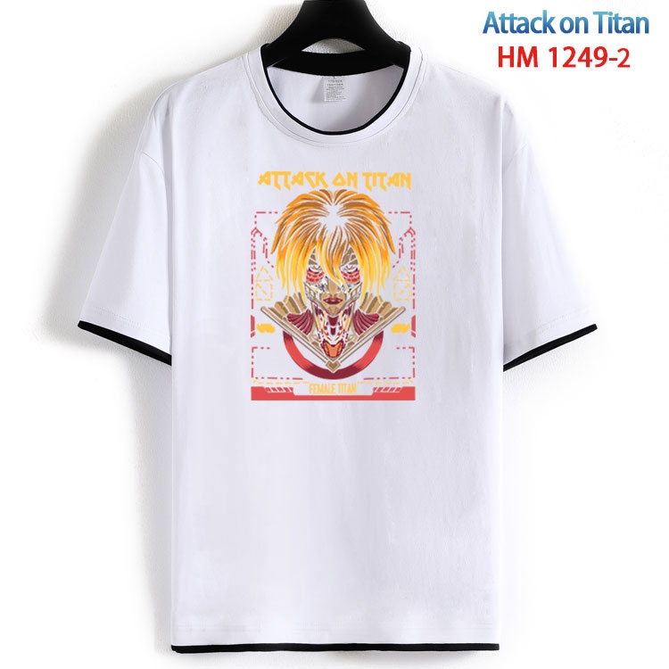 Shingeki no Kyojin Cotton crew neck black and white trim short-sleeved T-shirt from S to 4XL HM 1249 2