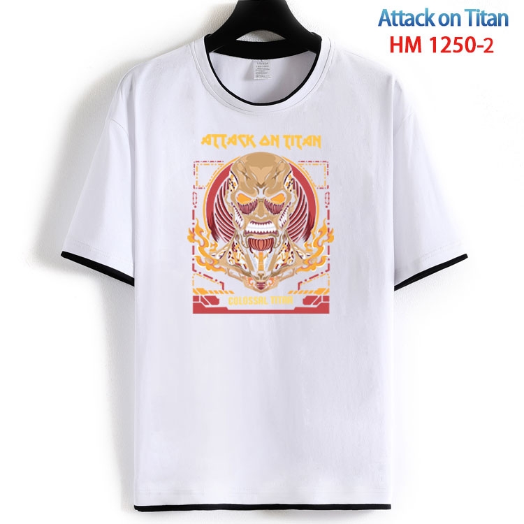 Shingeki no Kyojin Cotton crew neck black and white trim short-sleeved T-shirt from S to 4XL  HM 1250 2