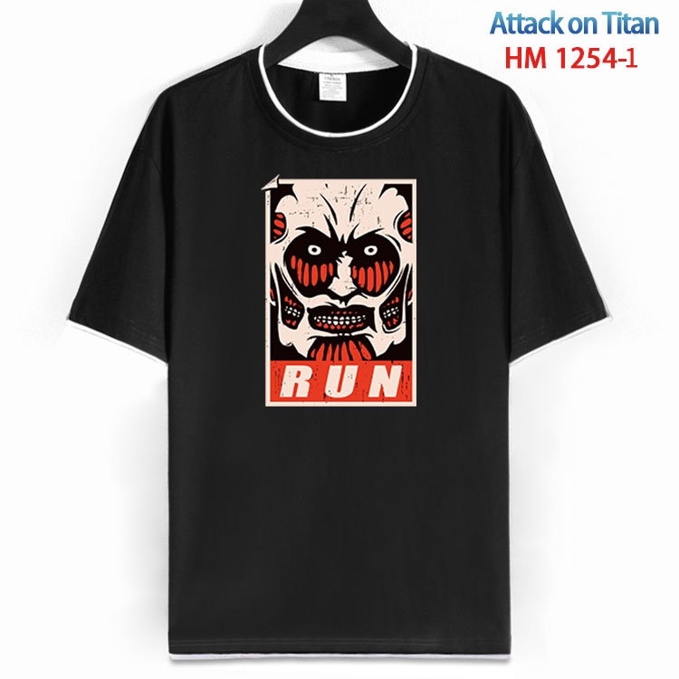 Shingeki no Kyojin Cotton crew neck black and white trim short-sleeved T-shirt from S to 4XL HM 1254 1