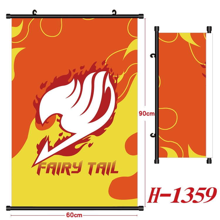 Fairy tail Anime Black Plastic Rod Canvas Painting 60X90CM H1359