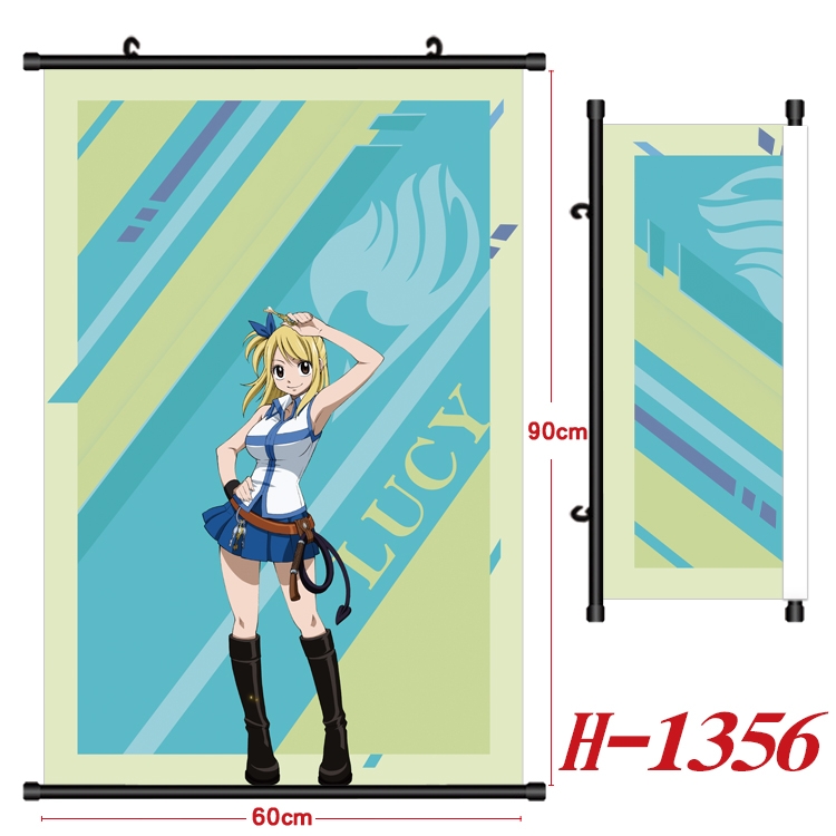Fairy tail Anime Black Plastic Rod Canvas Painting 60X90CM H1356