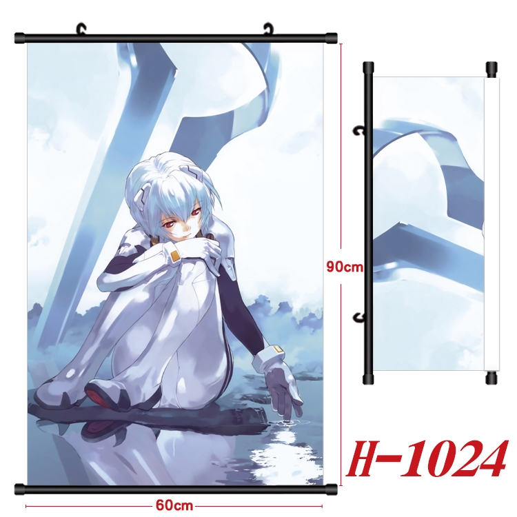 EVA Anime Black Plastic Rod Canvas Painting 60X90CM H1024