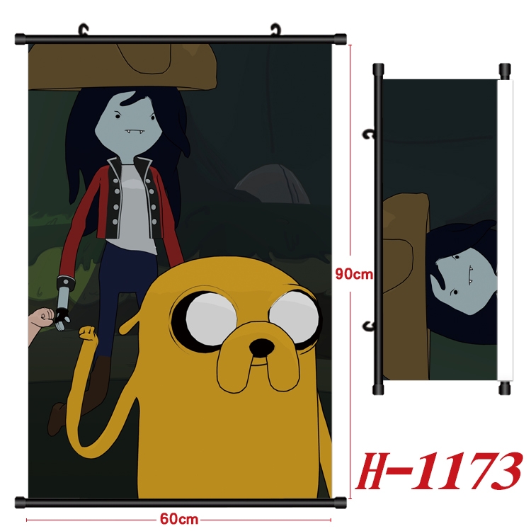 Adventure Time with Anime Black Plastic Rod Canvas Painting 60X90CM  H1173