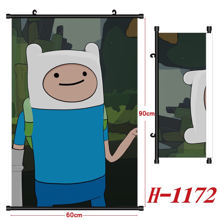 Adventure Time with Anime Black Plastic Rod Canvas Painting 60X90CM H1172