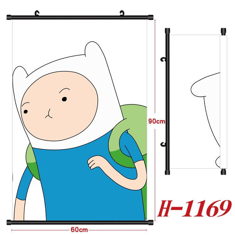 Adventure Time with Anime Black Plastic Rod Canvas Painting 60X90CM H1169