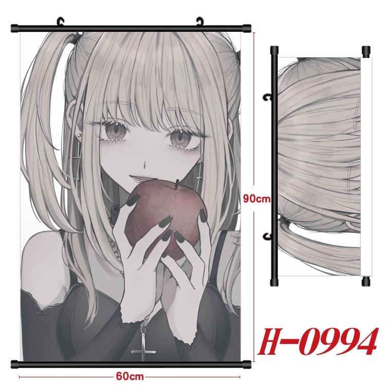 Death note  Anime Black Plastic Rod Canvas Painting 60X90CM  H0994