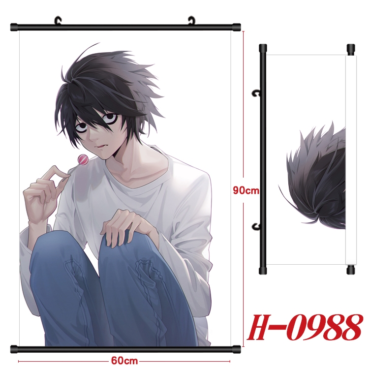 Death note  Anime Black Plastic Rod Canvas Painting 60X90CM H0988