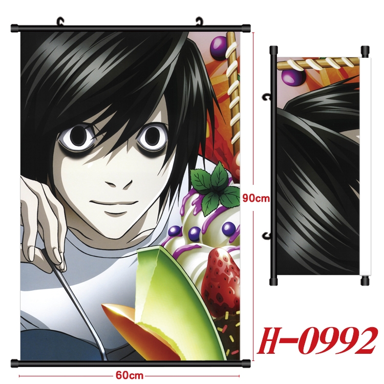 Death note  Anime Black Plastic Rod Canvas Painting 60X90CM   H0992