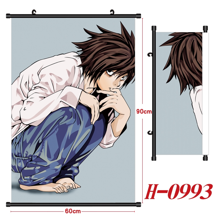 Death note  Anime Black Plastic Rod Canvas Painting 60X90CM   H0993