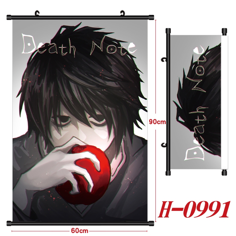 Death note  Anime Black Plastic Rod Canvas Painting 60X90CM H0991