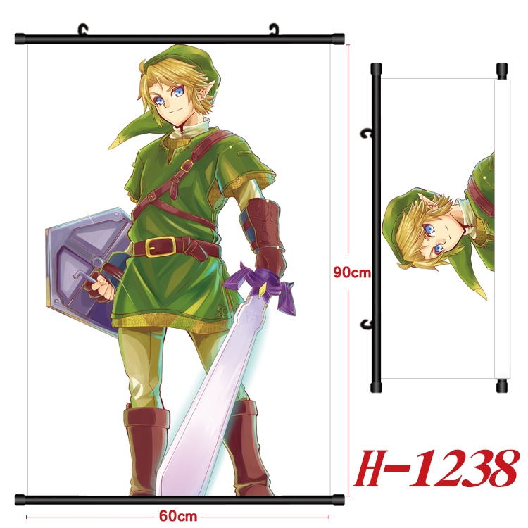 The Legend of Zelda Anime Black Plastic Rod Canvas Painting 60X90CM H1238