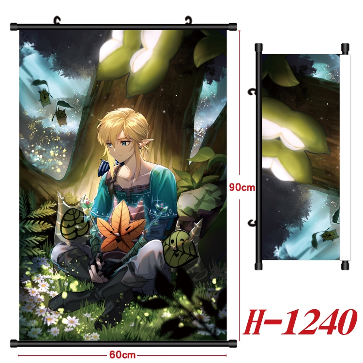 The Legend of Zelda Anime Black Plastic Rod Canvas Painting 60X90CM  H1240