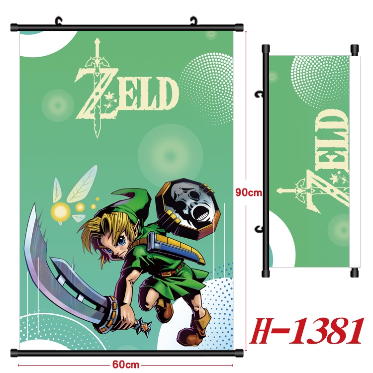 The Legend of Zelda Anime Black Plastic Rod Canvas Painting 60X90CM H1381