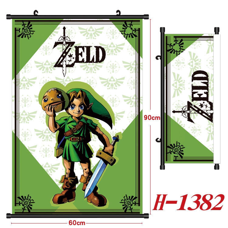 The Legend of Zelda Anime Black Plastic Rod Canvas Painting 60X90CM H1382