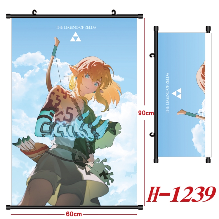 The Legend of Zelda Anime Black Plastic Rod Canvas Painting 60X90CM H1239