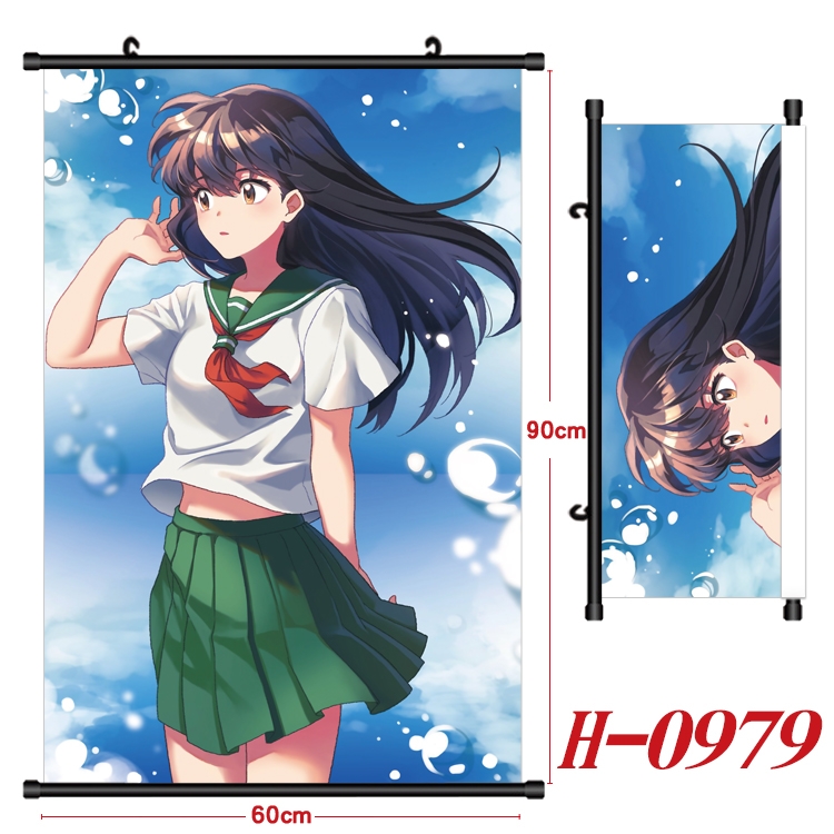 Inuyasha Anime Black Plastic Rod Canvas Painting 60X90CM H0979
