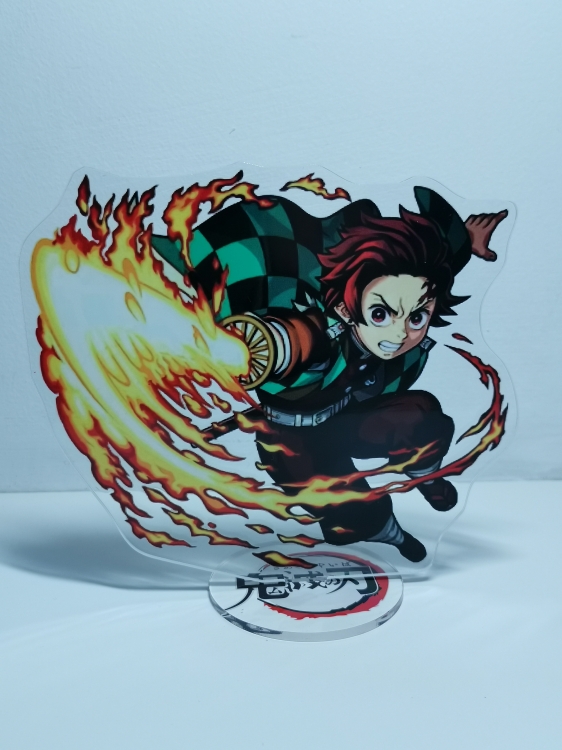  Demon Slayer Kimets Anime Laser Acrylic Humanoid  keychain Standing Plates