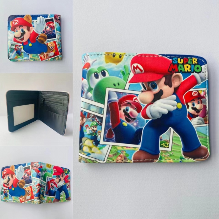 Super Mario Full color  Two fold short card case wallet 11X9.5CM 