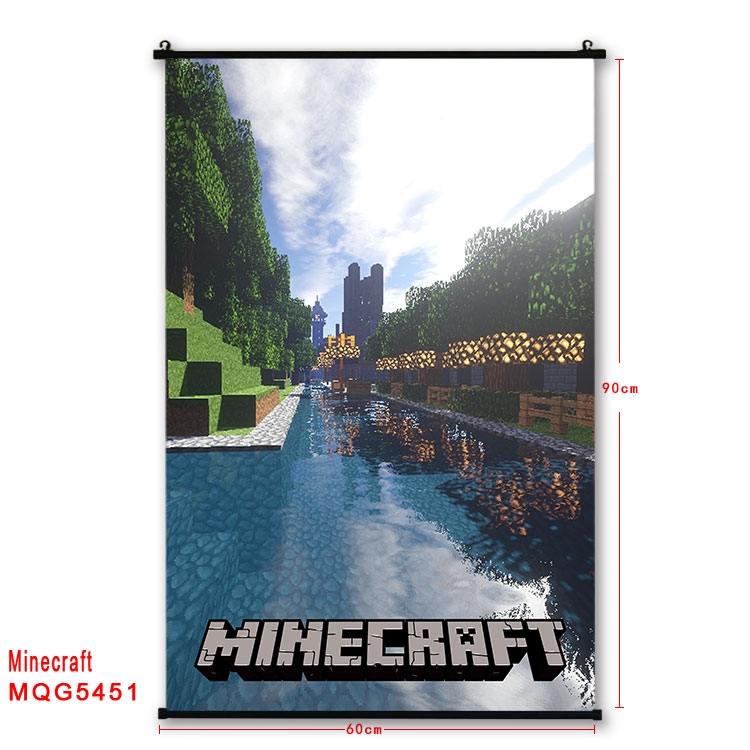 Minecraft black Plastic rod Cloth painting Wall Scroll 60X90CM MQG-5451