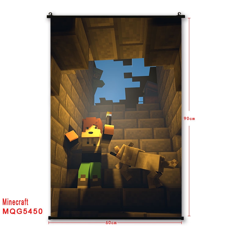 Minecraft black Plastic rod Cloth painting Wall Scroll 60X90CM  MQG-5450
