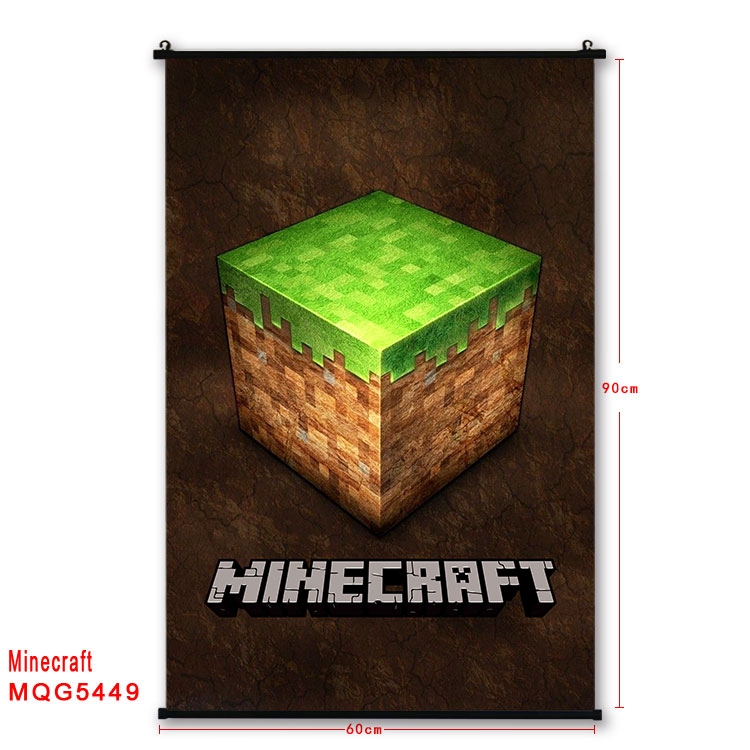 Minecraft black Plastic rod Cloth painting Wall Scroll 60X90CM MQG-5449