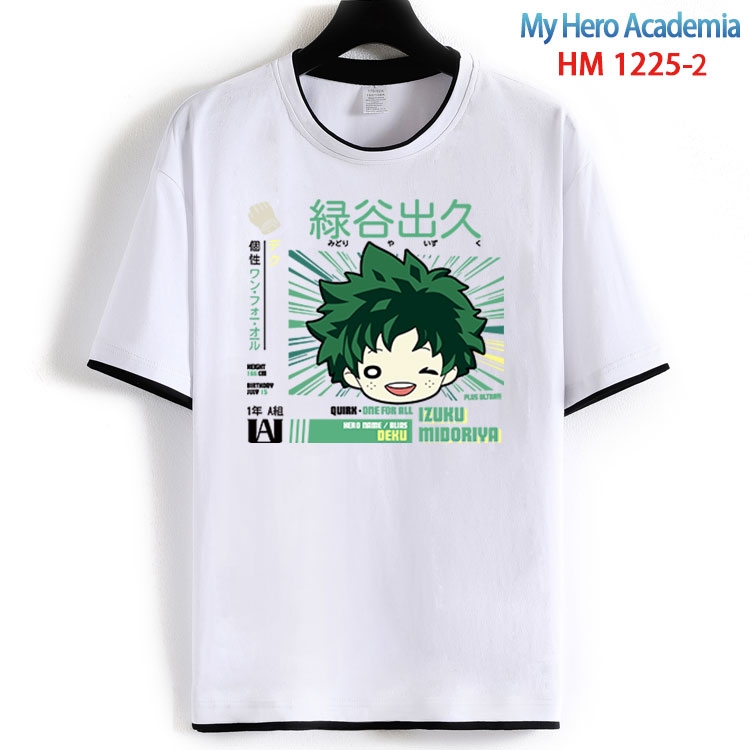 My Hero Academia Cotton crew neck black and white trim short-sleeved T-shirt  from S to 4XL HM 1225 2