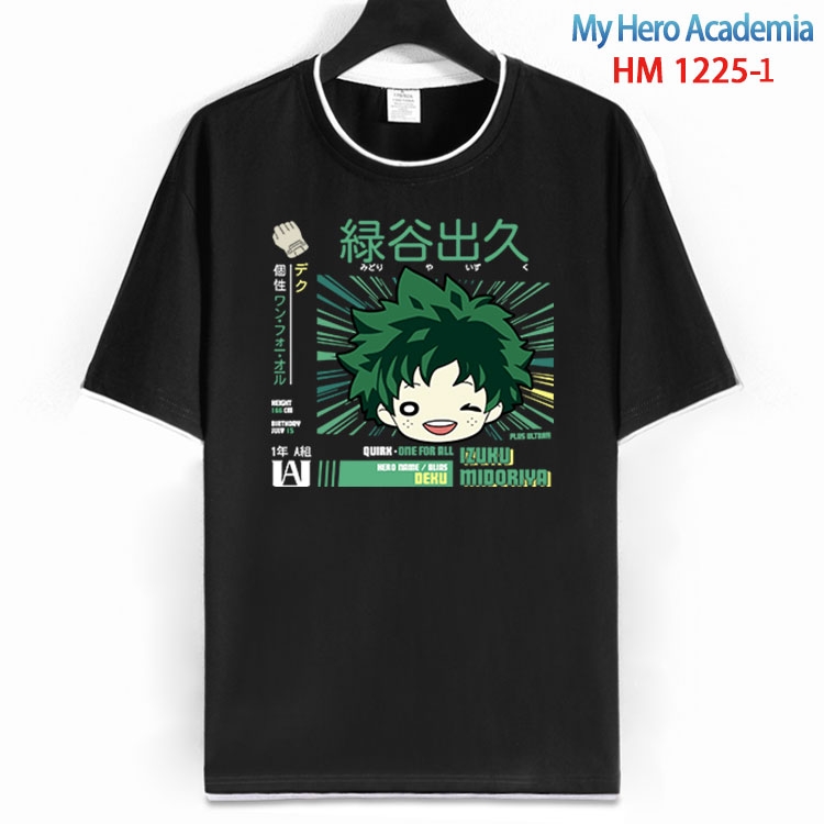 My Hero Academia Cotton crew neck black and white trim short-sleeved T-shirt  from S to 4XL HM 1225 1