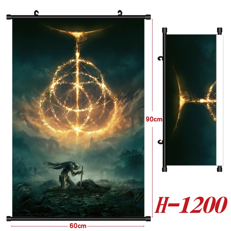 Eldon Ring Anime Black Plastic Rod Canvas Painting 60X90CM H1200