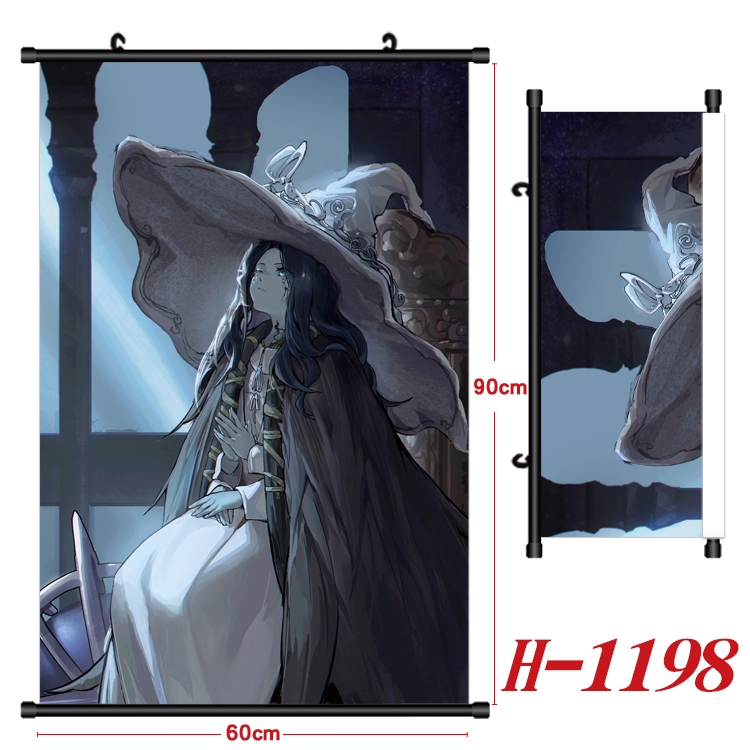 Eldon Ring Anime Black Plastic Rod Canvas Painting 60X90CM H1200