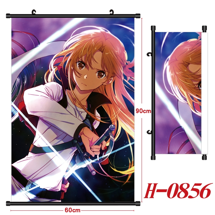 Sword Art Online Anime Black Plastic Rod Canvas Painting 60X90CM  H0856