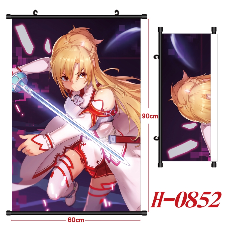 Sword Art Online Anime Black Plastic Rod Canvas Painting 60X90CM  H0852