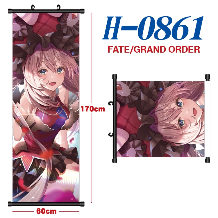 Fate/Grand Order Black plastic rod cloth hanging canvas painting 60x170cm H-0861