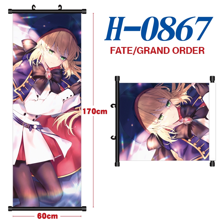 Fate/Grand Order Black plastic rod cloth hanging canvas painting 60x170cm H-0867