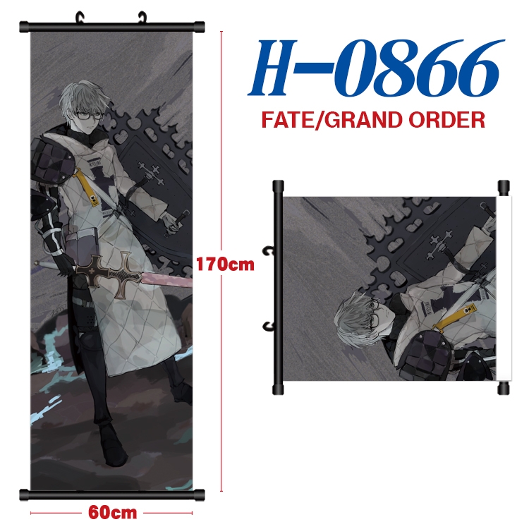 Fate/Grand Order Black plastic rod cloth hanging canvas painting 60x170cm H-0866