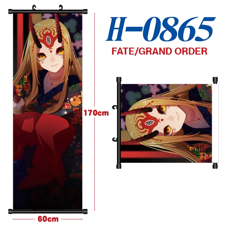 Fate/Grand Order Black plastic rod cloth hanging canvas painting 60x170cm H-0865