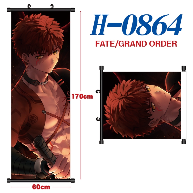 Fate/Grand Order Black plastic rod cloth hanging canvas painting 60x170cm H-0864