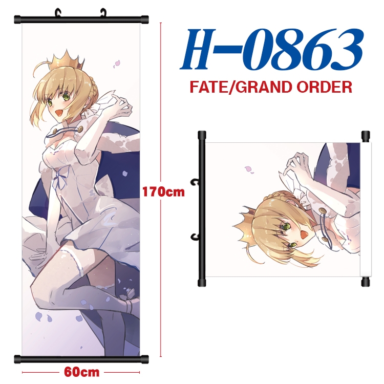 Fate/Grand Order Black plastic rod cloth hanging canvas painting 60x170cm H-0863