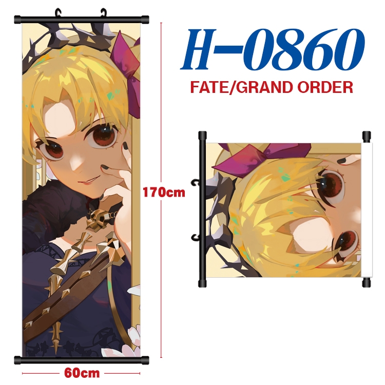 Fate/Grand Order Black plastic rod cloth hanging canvas painting 60x170cm H-0860