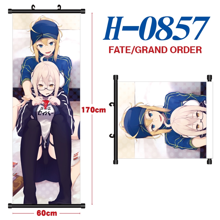 Fate/Grand Order Black plastic rod cloth hanging canvas painting 60x170cm H-0857