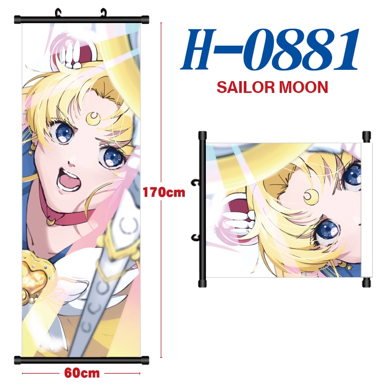 sailormoon Black plastic rod cloth hanging canvas painting 60x170cm H-0881